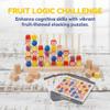 Color Stack Game for Kid,Color Stack Challenge Game with 30 Challenge Cards,Color Matching Stacking Puzzle Game,Family Game Night (Fruit+30 Cards) view 4