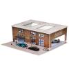 1/64 Scale Display Case Car Garage Model, Factory Building Cover Diecast Diorama Box Decorative Miniature Scene with LED Light for Toy Car Display and Storage view 1