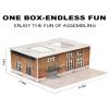 1/64 Scale Display Case Car Garage Model, Factory Building Cover Diecast Diorama Box Decorative Miniature Scene with LED Light for Toy Car Display and Storage view 2