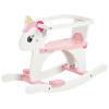 FUNLIO Wooden Unicorn Baby Rocking Horse Ages 0.5-3, Cute Baby Rocking Horse with Removable Fence & Backrest, Easy to Assemble Toddler Wooden Rocking Horse, CPC & CE Certified - Pink view 1