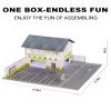 1/64 Scale Display Case Car Garage Model, Morimoto Factory Cover Diecast Diorama Box Decorative Miniature Scene with LED Light 5 Parking Spaces for Toy Car Display and Storage view 2