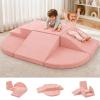 6-Piece Kids Climbing Foam Blocks, Baby Foam Climbing Blocks, Corduroy Non-Slip Surface, Soft Toddler Play Equipment for Active Climbing & Building, Indoor Gross Motor Skill Development, Pink view 1