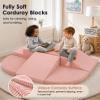 6-Piece Kids Climbing Foam Blocks, Baby Foam Climbing Blocks, Corduroy Non-Slip Surface, Soft Toddler Play Equipment for Active Climbing & Building, Indoor Gross Motor Skill Development, Pink view 2