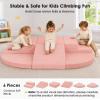 6-Piece Kids Climbing Foam Blocks, Baby Foam Climbing Blocks, Corduroy Non-Slip Surface, Soft Toddler Play Equipment for Active Climbing & Building, Indoor Gross Motor Skill Development, Pink view 3