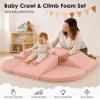6-Piece Kids Climbing Foam Blocks, Baby Foam Climbing Blocks, Corduroy Non-Slip Surface, Soft Toddler Play Equipment for Active Climbing & Building, Indoor Gross Motor Skill Development, Pink view 4