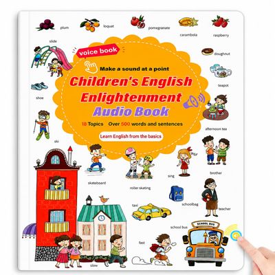 Arnbz 500-Word Toddler Audio Learning Book, Interactive English Sound Book for Kids Ages 2-8 with Touch, Smart Educational Early Talking Books for Preschool, Kindergarten