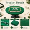 Conderyang Green 36 Inch Felt Card Game Tablecover Round 36in to 48in Tablecloth Poker Table Cover Elastic Table Mat Fitted Bridge Card Mahjong Dominoes and Casino Game Night Topper Cloth Protecto view 3