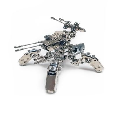 3D Metal Puzzle 410PCS Mecha Model Kit DIY Four Legged Mechanical Assembly Rotating Robot Display Desk Ornament Collectible Build Creative Engineering Hobby Gift for Adults