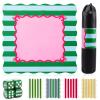 31.5 in Scalloped Mahjong Mat with 1 Black Carrying Bag,4 Dice and 4 Mahjong Shuffle Cards,Anti-Slip, Noise-Reducing Travel Mahjong Mat for Table, Poker, Board Games, Dominoes, and Card Games view 1
