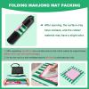 31.5 in Scalloped Mahjong Mat with 1 Black Carrying Bag,4 Dice and 4 Mahjong Shuffle Cards,Anti-Slip, Noise-Reducing Travel Mahjong Mat for Table, Poker, Board Games, Dominoes, and Card Games view 3