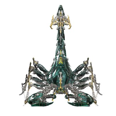 3D Metal Puzzle Mechanical War Scorpion Model Kit, DIY Cyberpunk Metal Assembly Scorpion with 1073 Pieces, Articulated Metal Creature Building Kit Desk Display Collectible Gift for Adults(Green)
