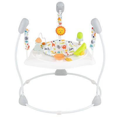 BABY JOY Baby Activity Center, Baby Jumpers and Bouncers with Music, 360 Rotating Seat, 3 Adjustable Heights, Montessori-Inspired Activity Center for Baby 7-15 Months (White)
