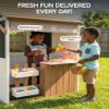 BTMWAY Kids Playhouse Outdoor, 2-in-1 Grocery Store & BBQ Grill Station, Premium Cedar Wooden Childrens Backyard Play House for Age 3-5 with Cash Register, Mailbox & Velcro Cutting Play Food Set view 2