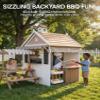 BTMWAY Kids Playhouse Outdoor, 2-in-1 Grocery Store & BBQ Grill Station, Premium Cedar Wooden Childrens Backyard Play House for Age 3-5 with Cash Register, Mailbox & Velcro Cutting Play Food Set view 3