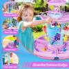 maysida 2026 Water Table Toys for Toddlers 1-3 3-5 with Umbrella, 3-Tier Kids Outdoor Water Tables Toy, Beach Summer Water Toy, Splash Sand Waters for Kids, Purple&Blue view 2