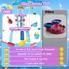 maysida 2026 Water Table Toys for Toddlers 1-3 3-5 with Umbrella, 3-Tier Kids Outdoor Water Tables Toy, Beach Summer Water Toy, Splash Sand Waters for Kids, Purple&Blue view 3