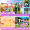 maysida 2026 Water Table Toys for Toddlers 1-3 3-5 with Umbrella, 3-Tier Kids Outdoor Water Tables Toy, Beach Summer Water Toy, Splash Sand Waters for Kids, Purple&Blue view 4