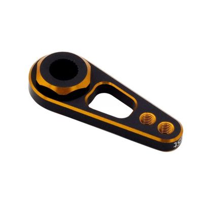 25T Metal Double Hole Servo Arm Horn Compatible with 1 10 Scale RC Car Boat Models Compatible with Futaba Savox PowerHD JX SPT Aftermarket(Golden)