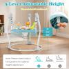 BABY JOY Baby Activity Center, Baby Jumpers and Bouncers with Music, 360 Rotating Seat, 3 Adjustable Heights, Montessori-Inspired Activity Center for Baby 7-15 Months (Baby Blue) view 2