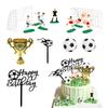 14PCS Soccer Cake Topper Decorations Set with Soccer Ball Cupcake Toppers and Player Figures for Soccer Birthday Party Sport Theme Supplies view 1