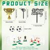 14PCS Soccer Cake Topper Decorations Set with Soccer Ball Cupcake Toppers and Player Figures for Soccer Birthday Party Sport Theme Supplies view 2