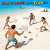 Water Paddle Toss Game for Kids & Family, Floating Beach Paddle Game with 4 Paddles, 4 Animal-Shaped Balls and 2 Round Balls, Pool Beach Toys for Kids, Indoor Outdoor Catch Game for Yard Lawn Sand view 3