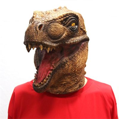 Full Head Dinosaur Mask,Realistic Tyrannosaurus Dino Head Mask,Scary Dino T-rex Headgear for Halloween Christmas Role-Play Party,Horror Dinosaur Head Masks Outfit