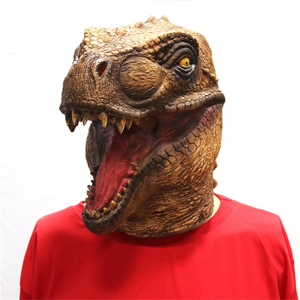 Full Head Dinosaur Mask,Realistic Tyrannosaurus Dino Head Mask,Scary Dino T-rex Headgear for Halloween Christmas Role-Play Party,Horror Dinosaur Head Masks Outfit