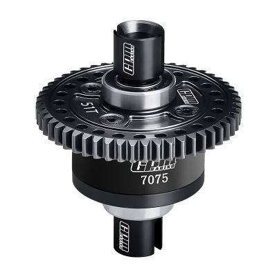 20CrMnTi Steel + 7075 Alloy 51T Center Complete Differential for Traxxas 1/8 4WD Sledge Monster Truck 95076-4 Upgrades - Black