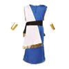 Boys Greek God Costume Set: Robe with classic blue & white color block, golden crown, and arm cuffs. (5-6Y) view 2