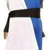 Boys Greek God Costume Set: Robe with classic blue & white color block, golden crown, and arm cuffs. (5-6Y) view 3