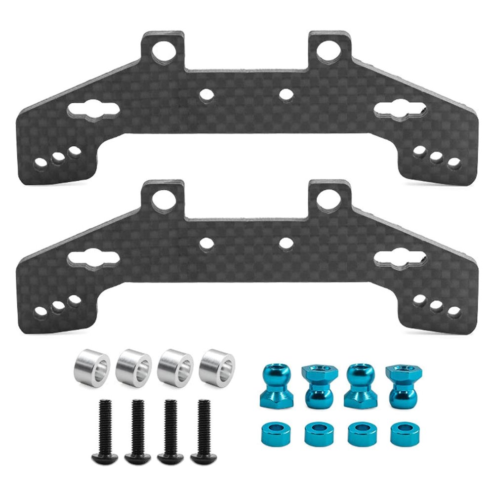 2PCS Carbon Front Rear Shock Tower Hop Up Repair Parts for TT-02RR
