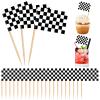 100 Pcs Checkered Racing Flag Toothpicks,Race Car Cupcake Toppers,Toothpick Flags for Party Platters,Cupcakes,Sports Themed Eventsacing Flag Picks for Birthday Party,Monster Truck Theme Decoration view 1