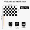100 Pcs Checkered Racing Flag Toothpicks,Race Car Cupcake Toppers,Toothpick Flags for Party Platters,Cupcakes,Sports Themed Eventsacing Flag Picks for Birthday Party,Monster Truck Theme Decoration view 2
