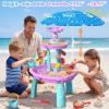 2026 Water Table for Toddlers 3-5, 3-Tier Kids WaterTable with Umbrella Splash Pond, Outdoor Toys Sand and Water Tables for Boys Girls, Sensory Play Table Toys for Pool Beach Backyard Summer (Purple view 3