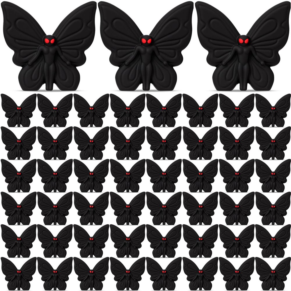 Chunful 50 Pcs Mini Mothman Figurines Tiny Moth Man Figures Bulk Small Mothman Statue Cute Cryptid Creature for Cake Garden Window Desktop Decor Hide Seek Birthday Party Gifts Collectibles