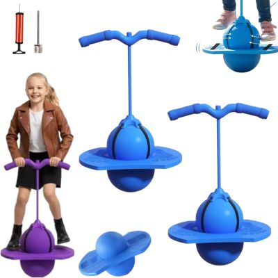 Balance Jumping Ball, Pogo Ball with Handle and Pump, Pogo Jumper Balance Trainer for Kids Adults, Indoor Outdoor Fitness Coordination Exercise Toy Fun Sports