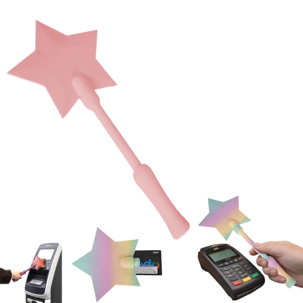2026 New Fairy Pay Wand, Magic Wand Credit Card Holder, Fairy Wand Credit Card Holder, 3D Printed Tap to Pay Wan, Fun Novelty Gift, 14.57 in, Fun Fantasy Gift for Magic Lovers (Pink)