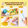 Jar Melo Dough Tool Set, 13 Pcs Farm Dough Tools for Kids Ages 2+, Dough Accessories Includes Cutters, Roller, Safety Scissors, Animal Molds and Veggie Board. Preschool Arts & Crafts Toy view 3