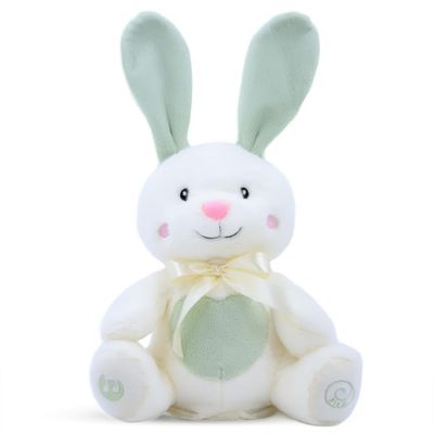 Dimple Mila Peek-a-Boo Bunny Stuffed Animal Interactive Easter Bunny Plush with Singing Songs Easter Basket Stuffer for Toddlers Baby Easter Gift for Kids, Girls & Boys Ages 0+, Mint Green