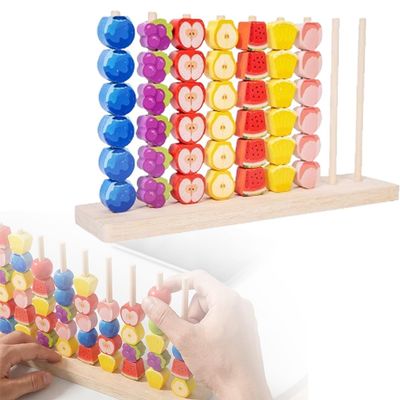 AIIONP Color Matching Stacking Puzzle Game, Wooden Color Match Challenge Game, Interactive Tabletop Board Game for Two Players, Family Game, Travel Stacking Rings Game (Colorful B)