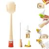 5 in 1 Bottle Cleaning Brush Set, Multifunctional Bottles Cleaning Kit, Water Bottle Cleaner and Straw Cleaner Brush, Cap, Straw & Nipple Brushes, Replaceable Sponge Head (Orange) view 1