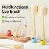 5 in 1 Bottle Cleaning Brush Set, Multifunctional Bottles Cleaning Kit, Water Bottle Cleaner and Straw Cleaner Brush, Cap, Straw & Nipple Brushes, Replaceable Sponge Head (Orange) view 3