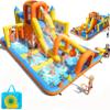 AKEYDIY Inflatable Water Slide Bounce House for Kids 3-12, 15FT Mega Water Slide Park w/Long Slide, Obstacle Course, Jumping, Pool, Hoop, Water Cannon, Backyard Blow Up Waterslide (Obstacle Splash) view 1