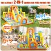 AKEYDIY Inflatable Water Slide Bounce House for Kids 3-12, 15FT Mega Water Slide Park w/Long Slide, Obstacle Course, Jumping, Pool, Hoop, Water Cannon, Backyard Blow Up Waterslide (Obstacle Splash) view 3