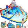 AKEYDIY Inflatable Water Slide Bounce House for Kids 3-12, 15FT Mega Water Slide Park w/Long Slide, Climbing, Jumping, 2 Splash Pool, Hoop, Water Cannon, Backyard Blow Up Waterslide (Castle Splash) view 1