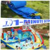 AKEYDIY Inflatable Water Slide Bounce House for Kids 3-12, 15FT Mega Water Slide Park w/Long Slide, Climbing, Jumping, 2 Splash Pool, Hoop, Water Cannon, Backyard Blow Up Waterslide (Castle Splash) view 2