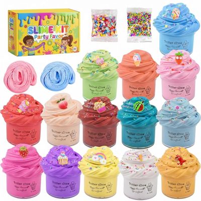 14 Pack Mini Butter Slime Kit, Soft Non-Sticky DIY Slime Toys, Stress Relief Sensory Toys, Perfect for Party Favors, Birthday Gifts & Classroom Rewards for Kids Girls Boys