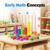 Color Matching Stacking Puzzle Game, 2026 New Wooden Color Match Challenge Game Fast Color Stack Challenge Ring Stack Puzzle with Rings and Racks, Tabletop Brain Teaser for Friend Family (1pcs) view 3