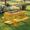 Avenlur Mojave Wooden Picnic & Sand Table for Kids 2-in-1 Outdoor Sensory Play Table with Hidden Sand/Water Compartments, Real Wood Toddler Activity Table with Benches for Backyard Play view 2